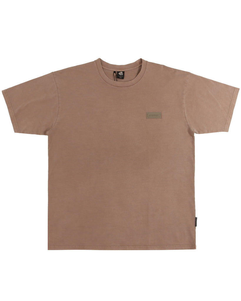"SIMPLE" WASHED CAMEL CLASSIC FIT TEE