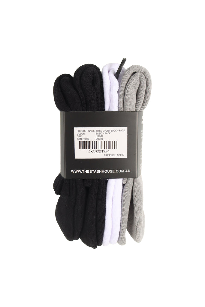TITLE SPORT SOCK 4 PACK -  BASIC