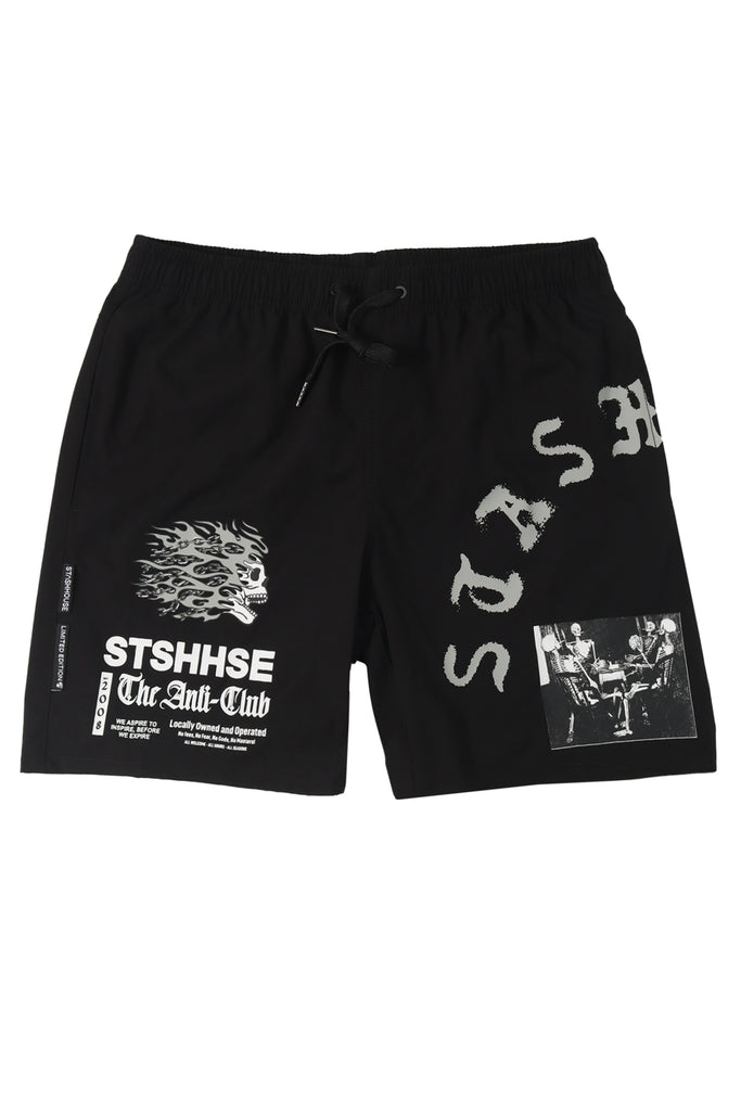 "ANTI CLUB" BLACK LIFESTYLE SHORTS