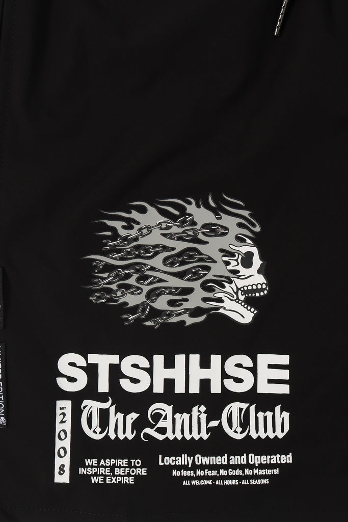 "ANTI CLUB" BLACK LIFESTYLE SHORTS