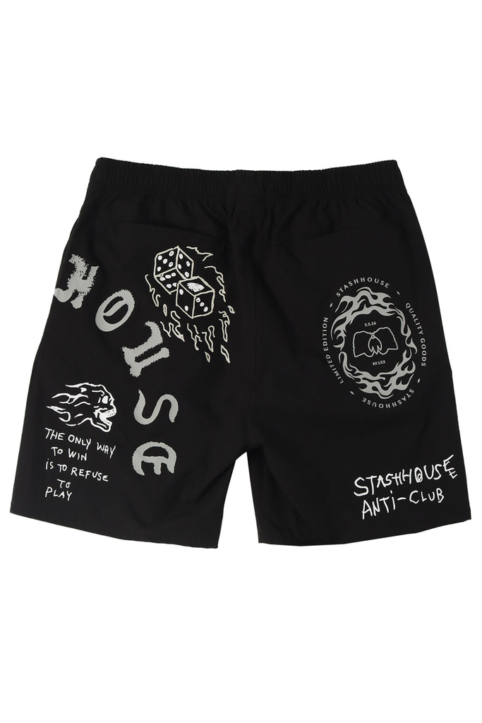 "ANTI CLUB" BLACK LIFESTYLE SHORTS