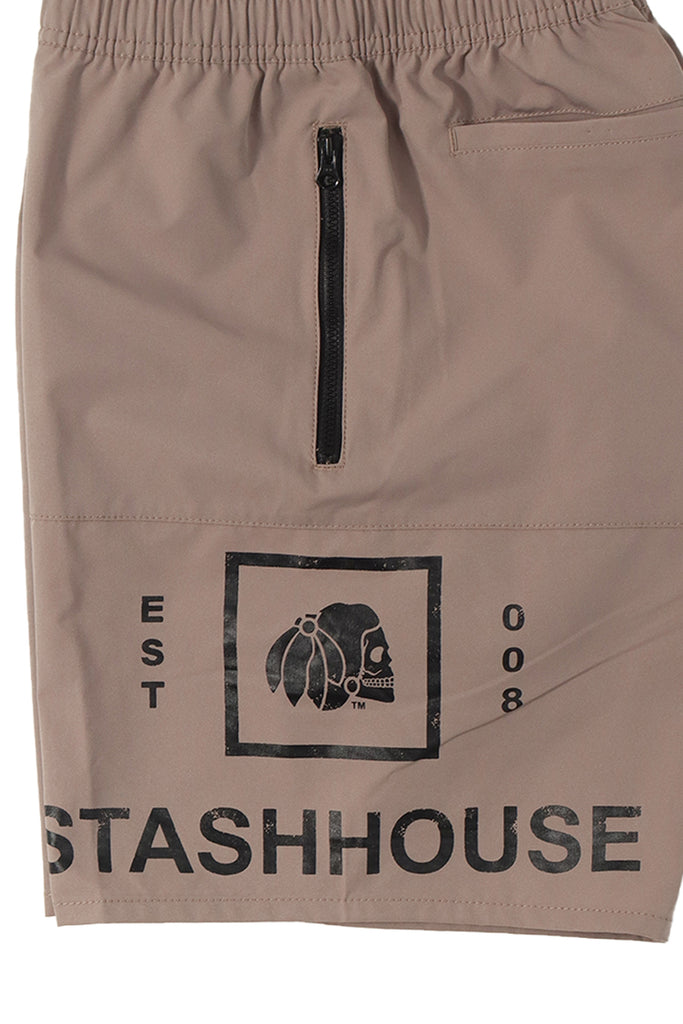 "BOXED" TAUPE LIFESTYLE SHORTS