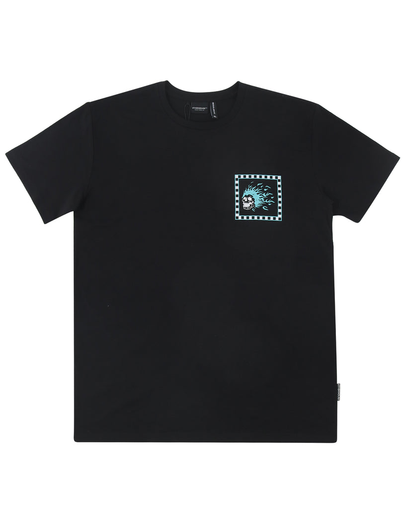 "CHECKED" BLACK REGULAR TEE