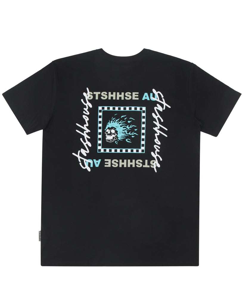 "CHECKED" BLACK REGULAR TEE