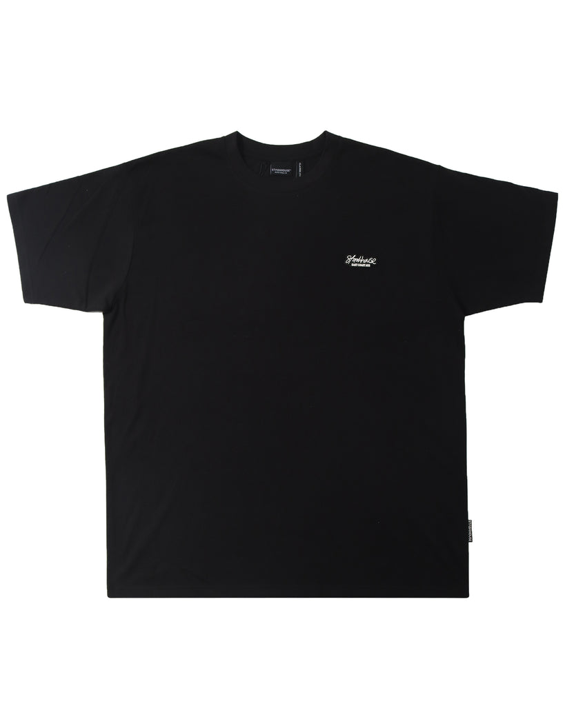 "CURSIVE" BLACK CLASSIC FIT TEE