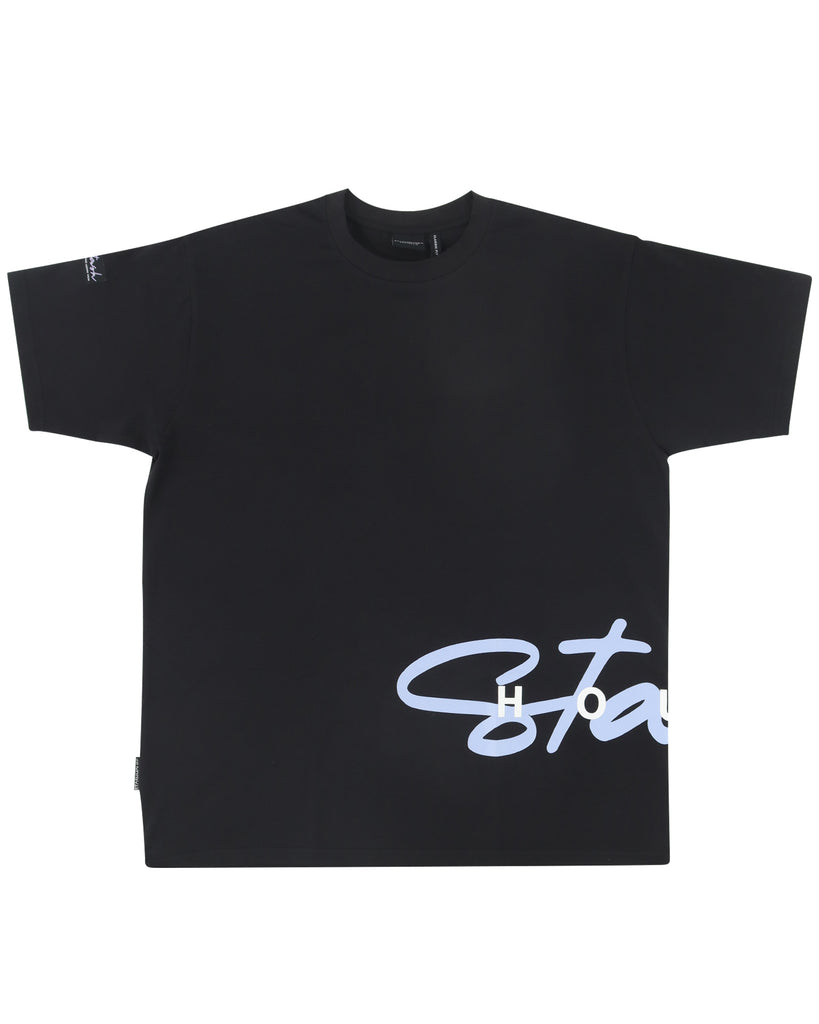 "CURSIVE" BLACK CLASSIC FIT TEE