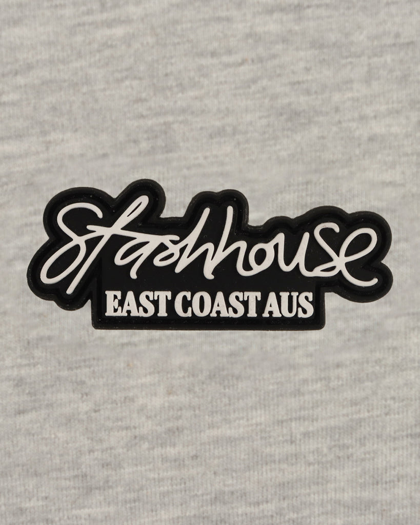 "CURSIVE" GREY MARLE CLASSIC FIT TEE