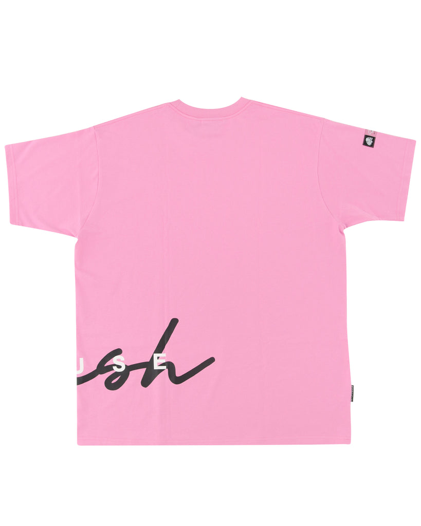 "CURSIVE" KNOCKOUT PINK CLASSIC FIT TEE