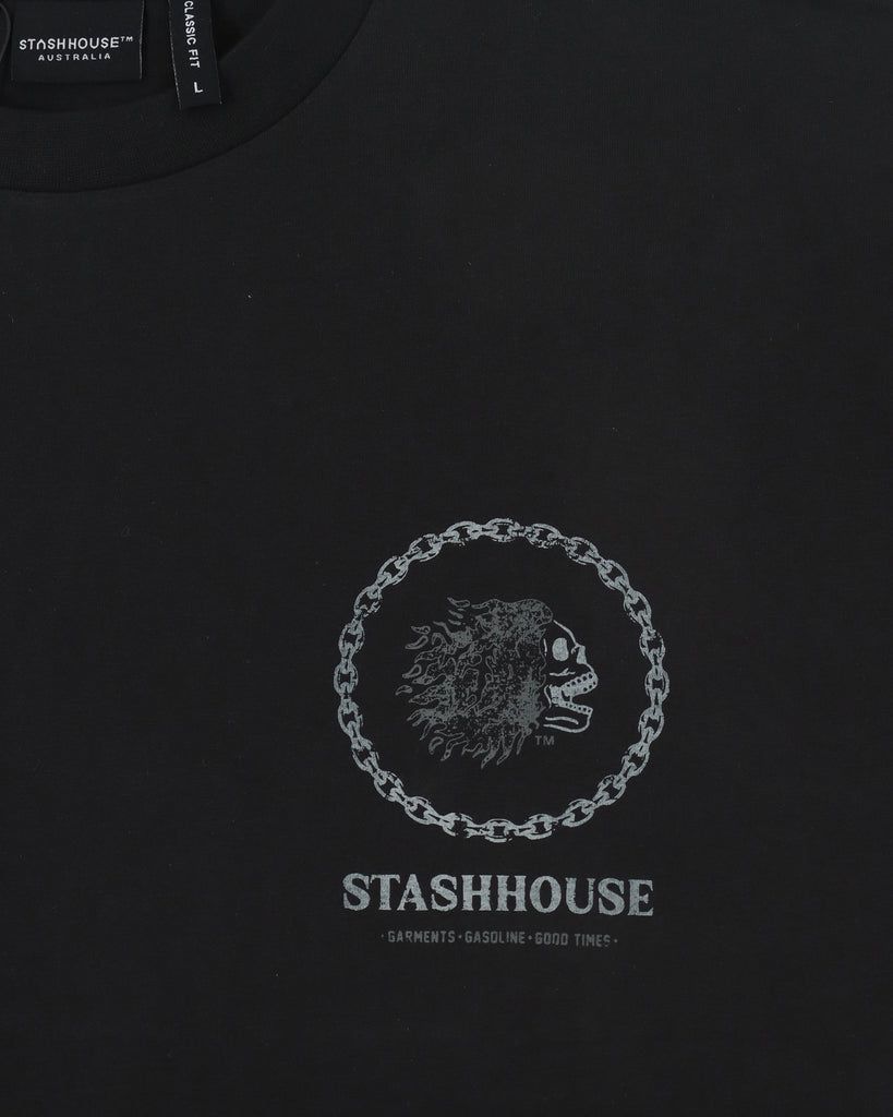 "GASOLINE" BLACK CLASSIC FIT TEE