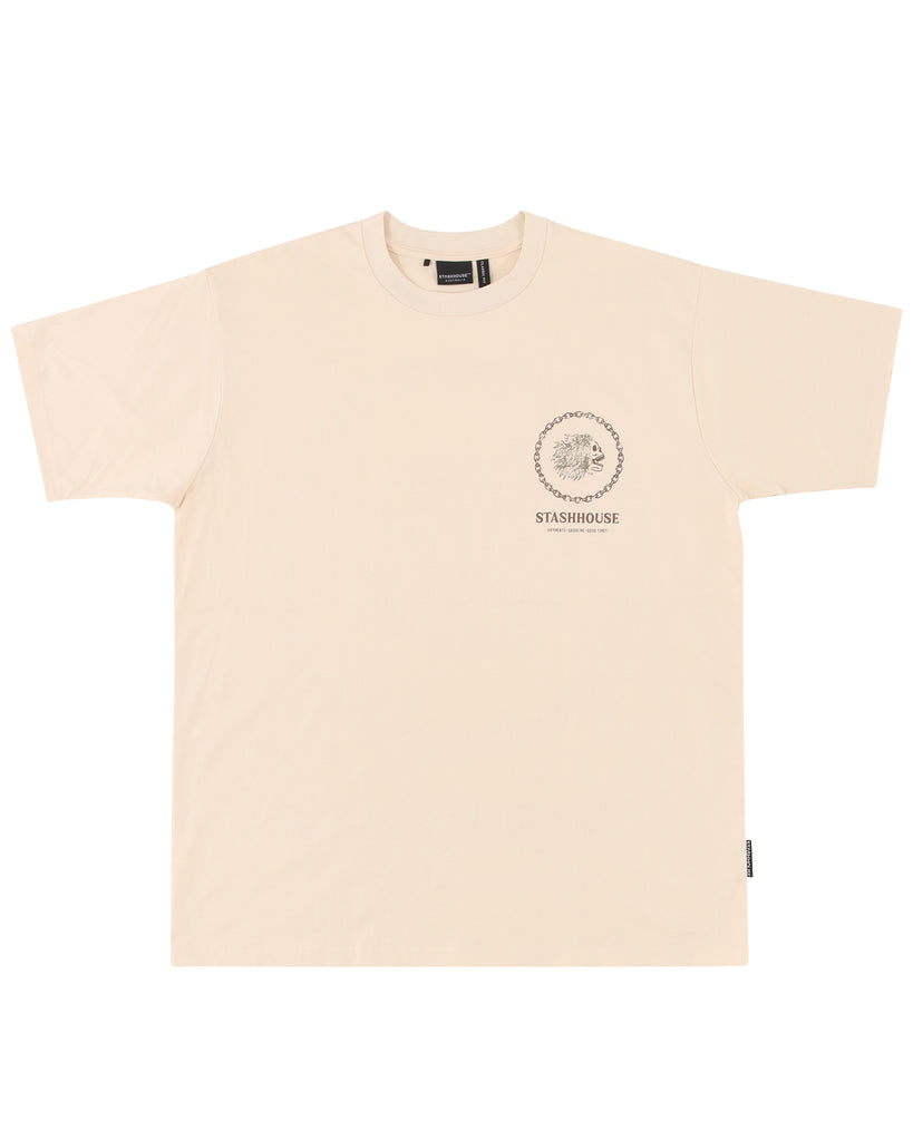 "GASOLINE" NATURAL CLASSIC FIT TEE