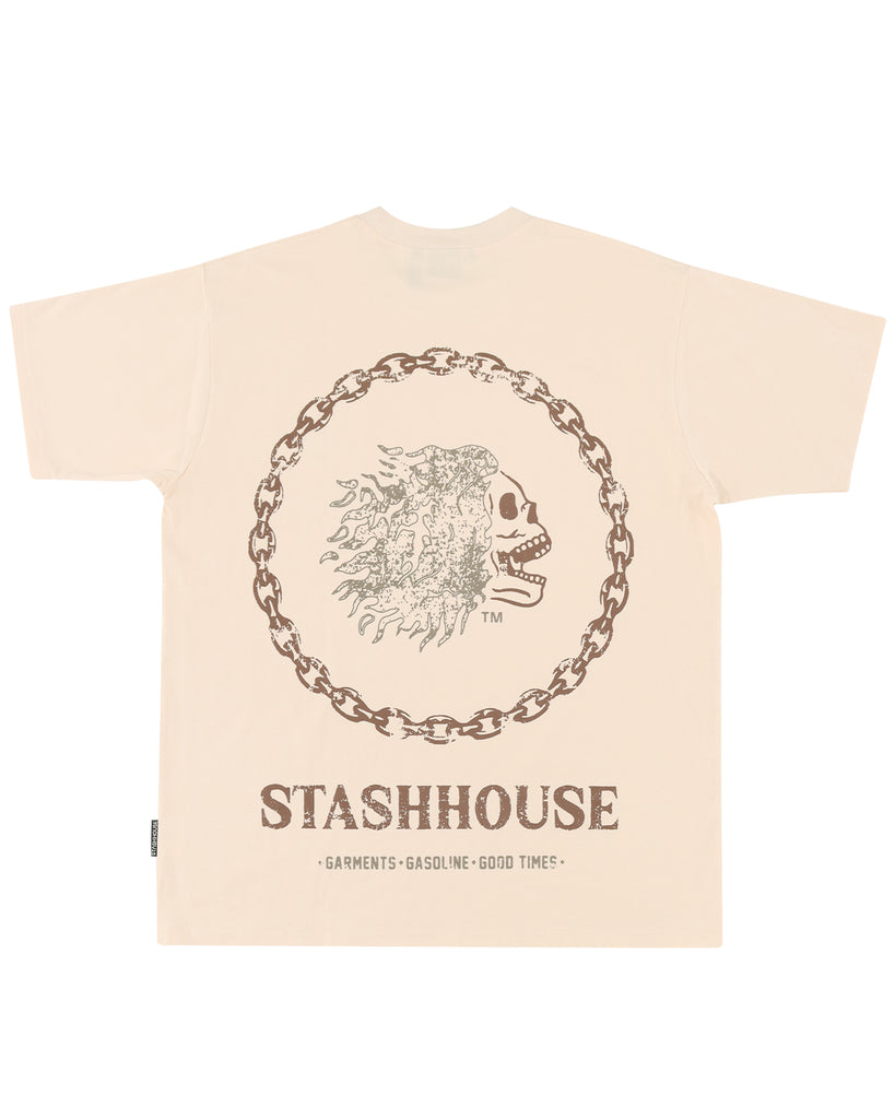 "GASOLINE" NATURAL CLASSIC FIT TEE