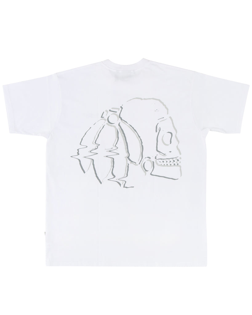 "GLITCH" WHITE CLASSIC FIT TEE