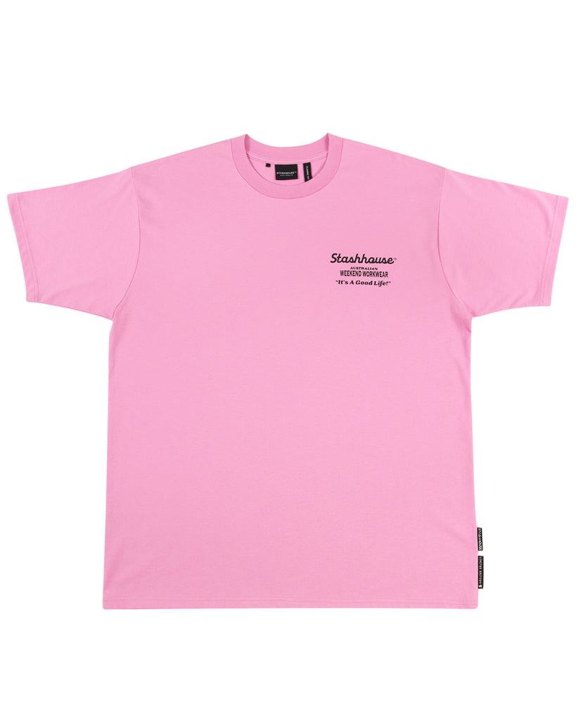 "GOOD LIFE" KNOCKOUT PINK CLASSIC FIT TEE