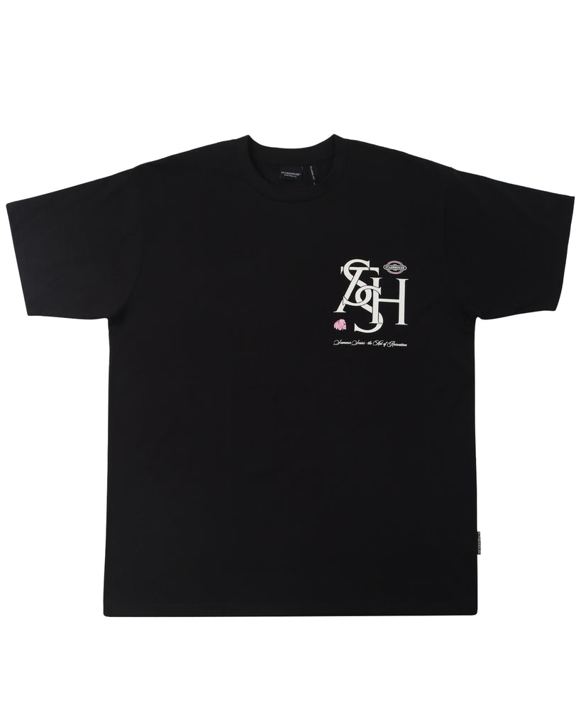 "MONOGRAM" BLACK/PINK CLASSIC FIT TEE