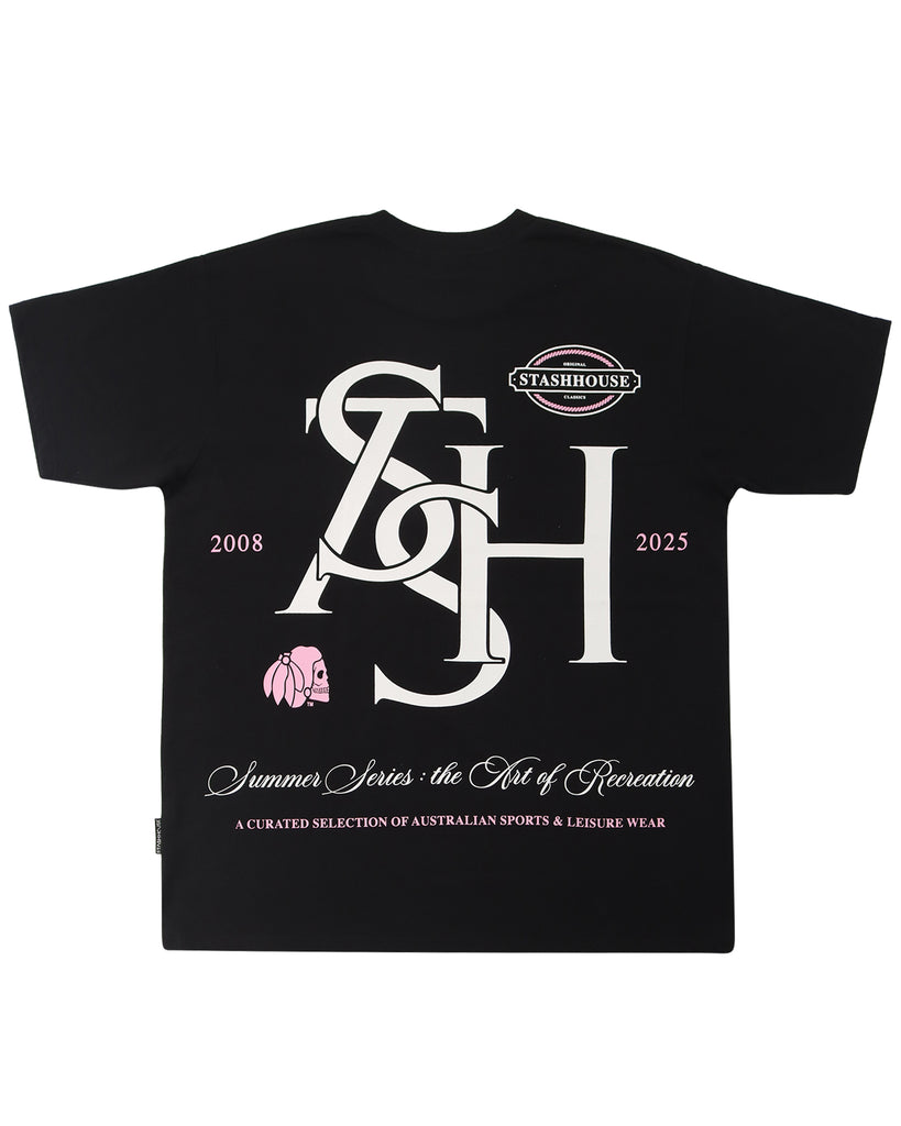 "MONOGRAM" BLACK/PINK CLASSIC FIT TEE