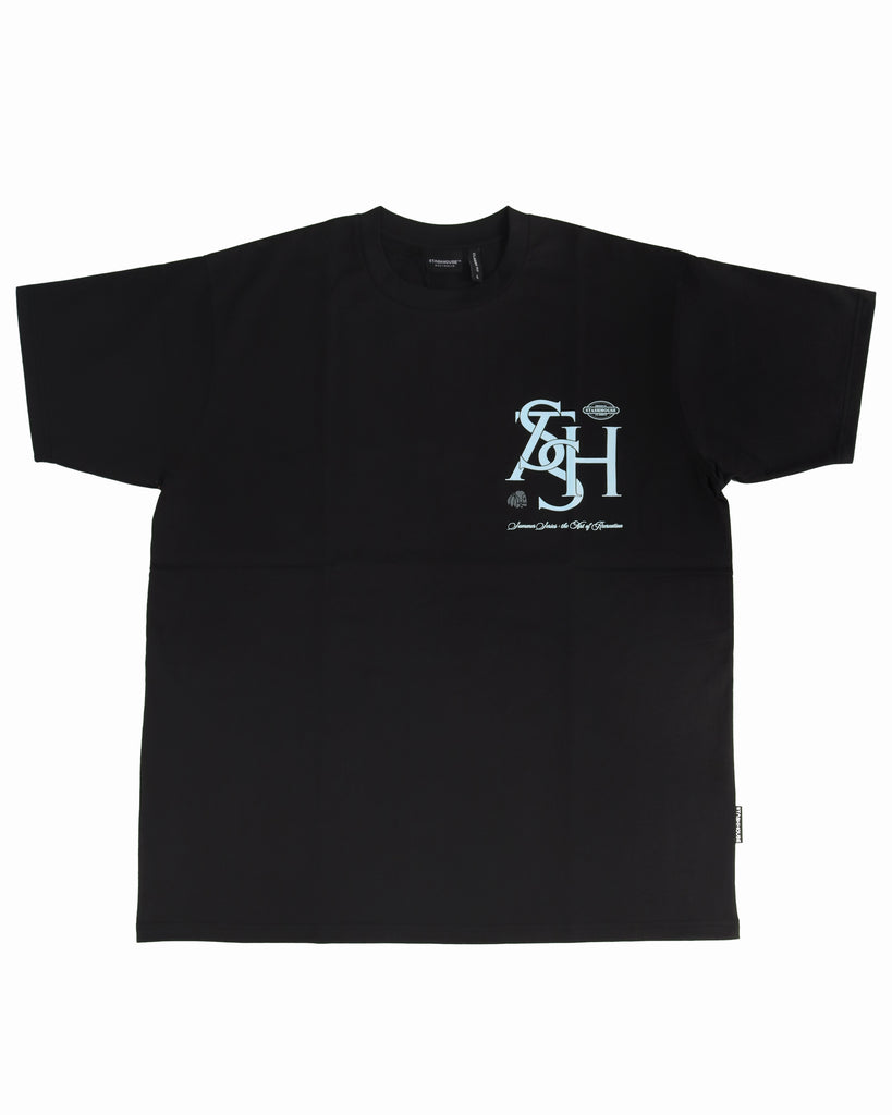"MONOGRAM" BLACK / SKY CLASSIC FIT TEE