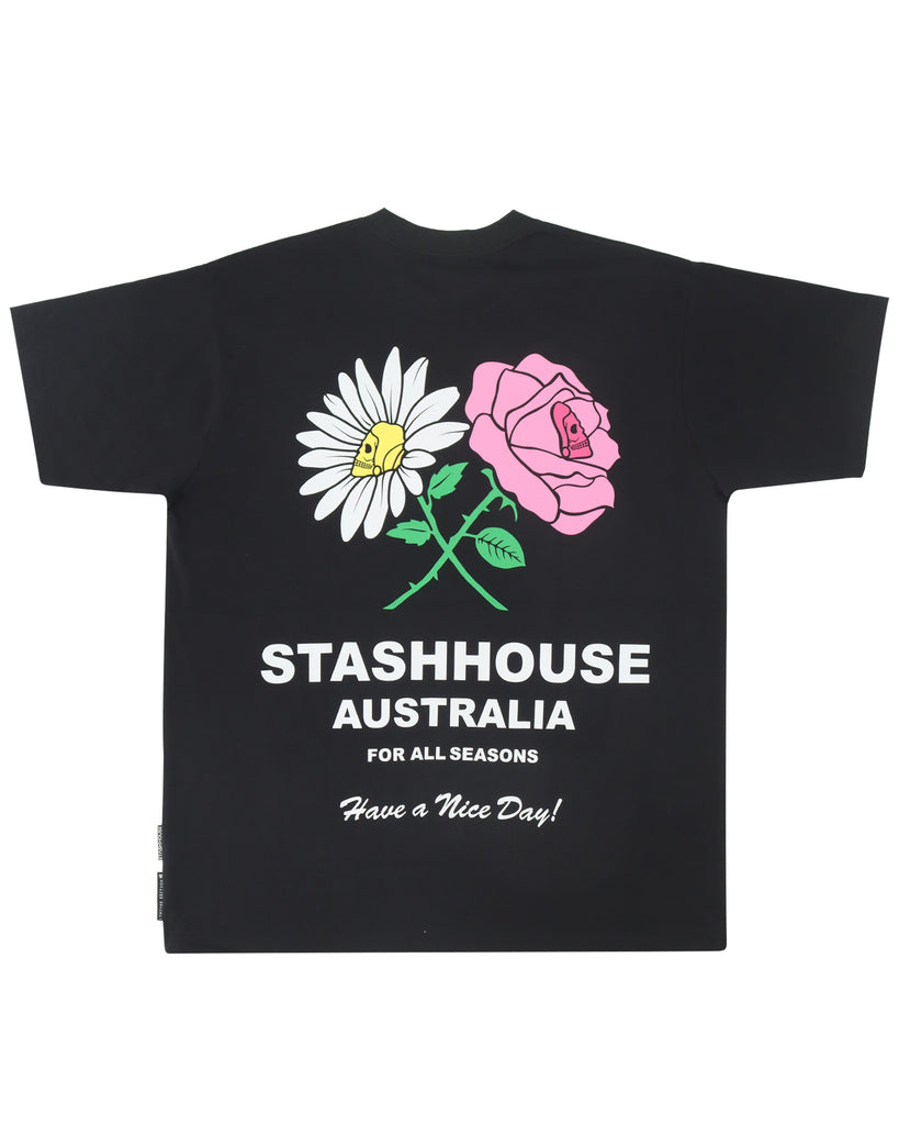 "NICE DAY" BLACK CLASSIC FIT TEE