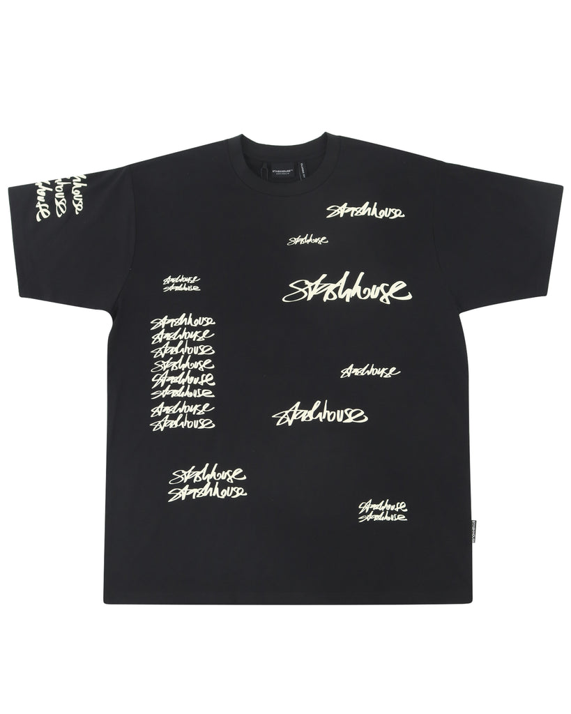 "NOTE" BLACK CLASSIC FIT TEE