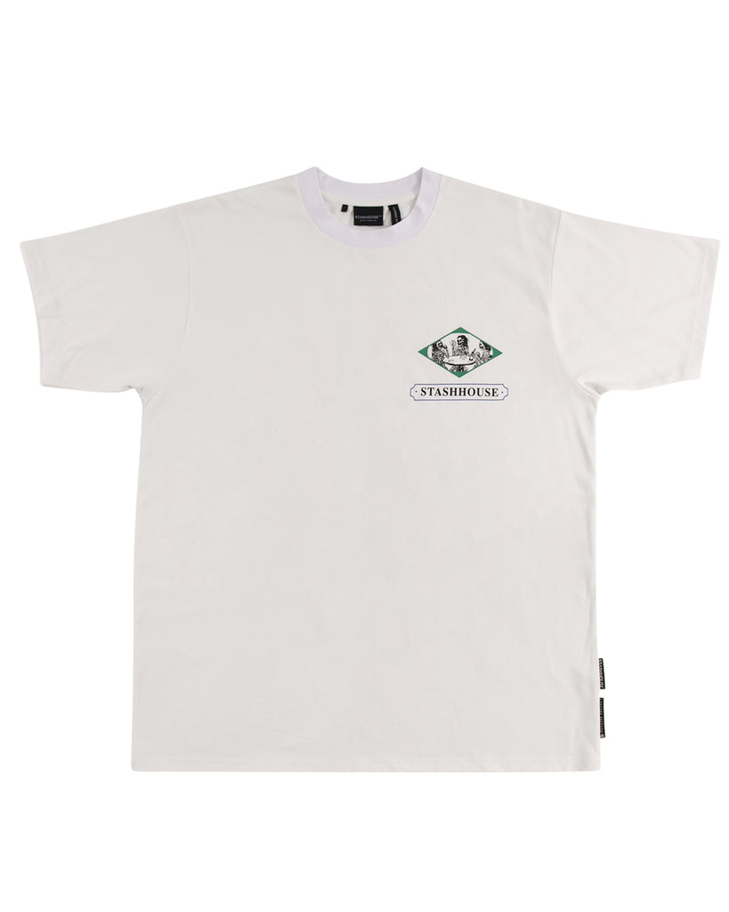 "PUNTER" WHITE CLASSIC FIT TEE