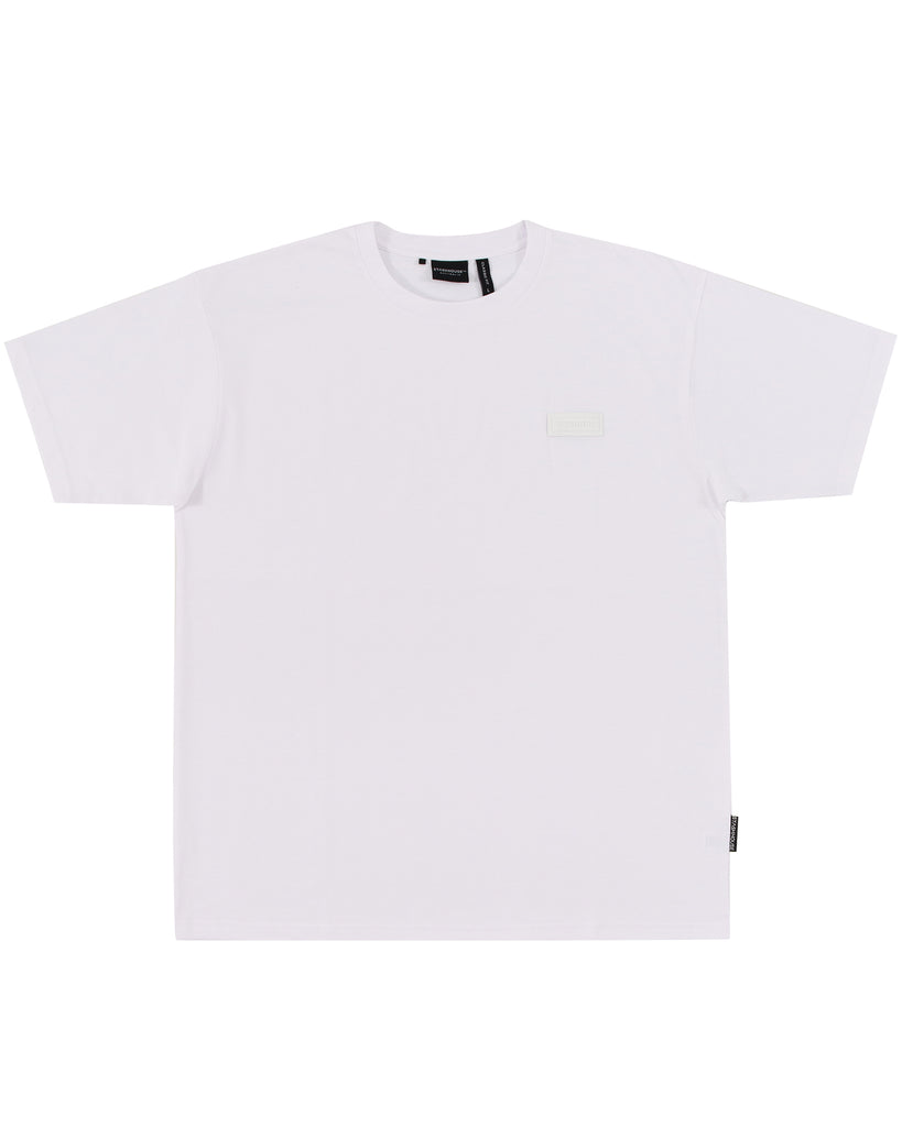 "SIMPLE" WHITE CLASSIC FIT TEE