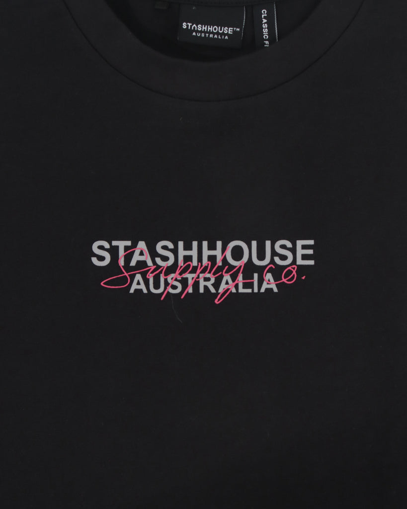 "SUPPLY CO" BLACK CLASSIC FIT TEE