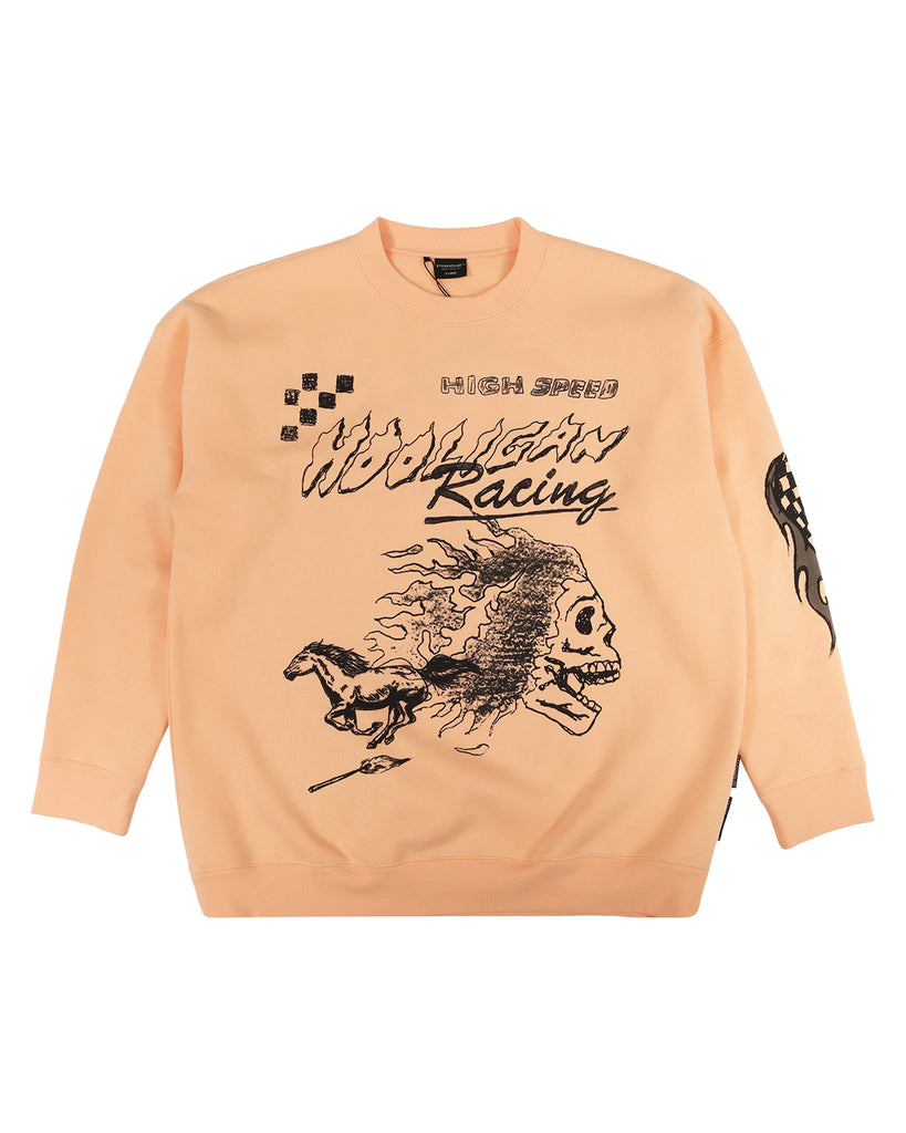 "HIGH SPEED" PEACH CREW NECK JUMPER
