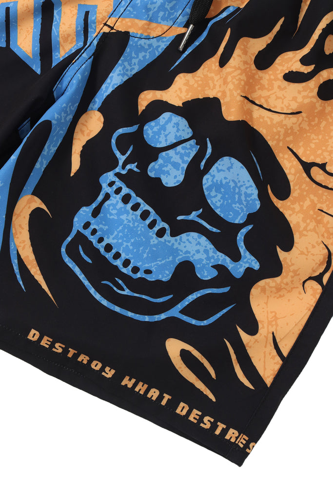 "DESTROY" BLACK LIFESTYLE SHORTS