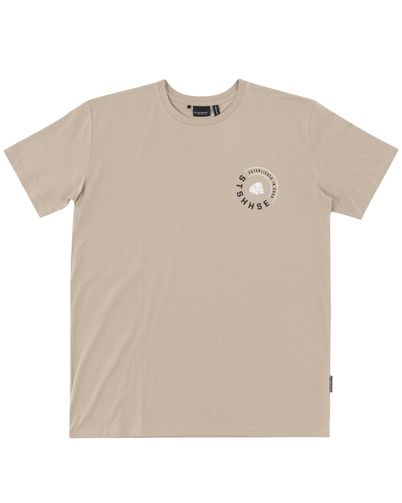 "ESTABLISHED" TAUPE REGULAR TEE