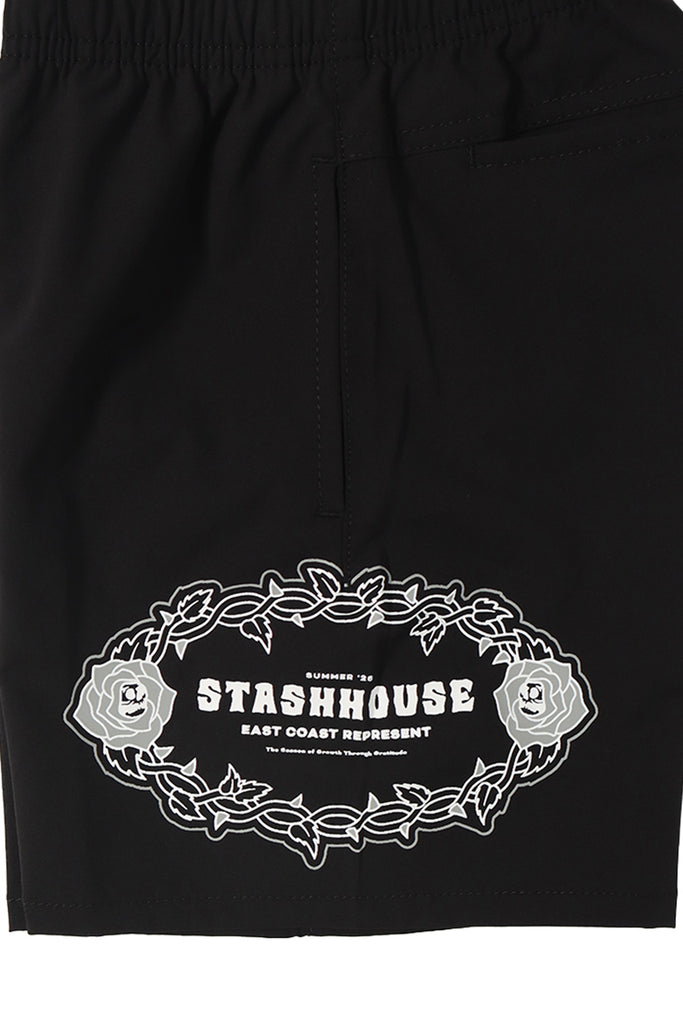 "GRATITUDE" BLACK YOUTH LIFESTYLE SHORTS
