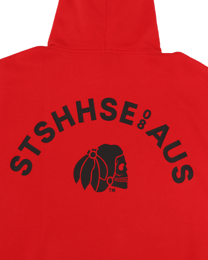 "ARC" RED PULL OVER HOOD