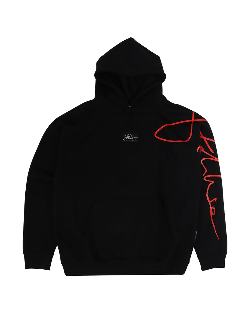 "AUTOGRAPH" BLACK/RED PULLOVER HOOD