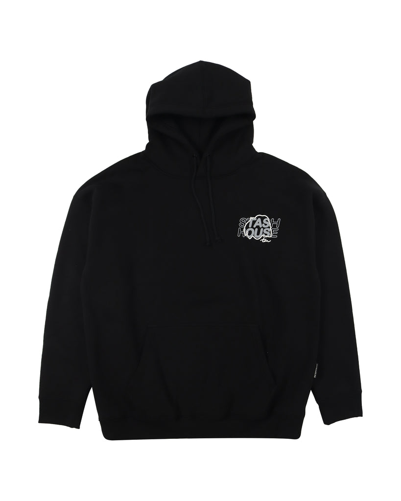 "DUO" BLACK PULLOVER HOOD