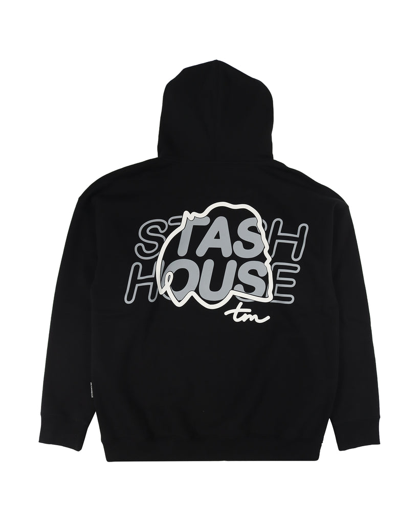 "DUO" BLACK PULLOVER HOOD