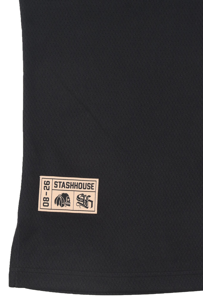 "LOCKED" BLACK MESH JERSEY