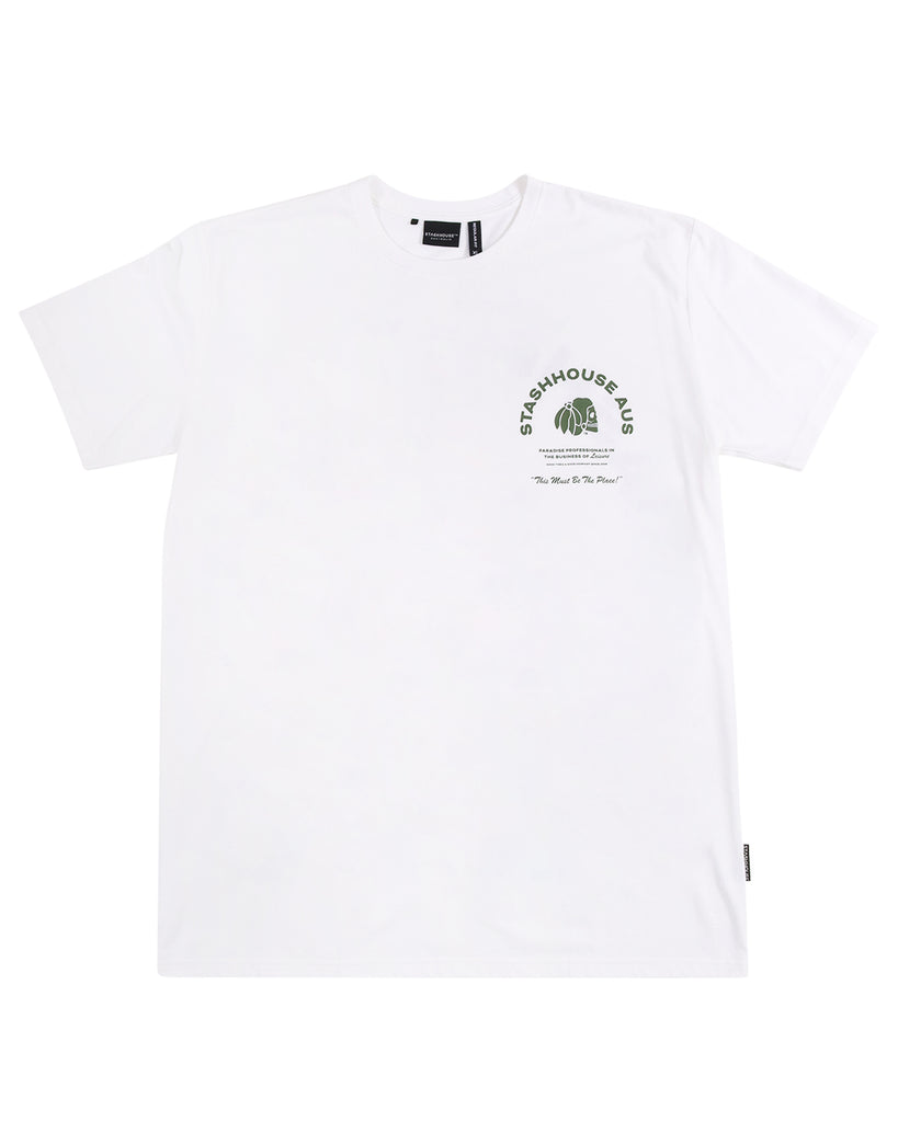 "LEISURE" WHITE REGULAR TEE