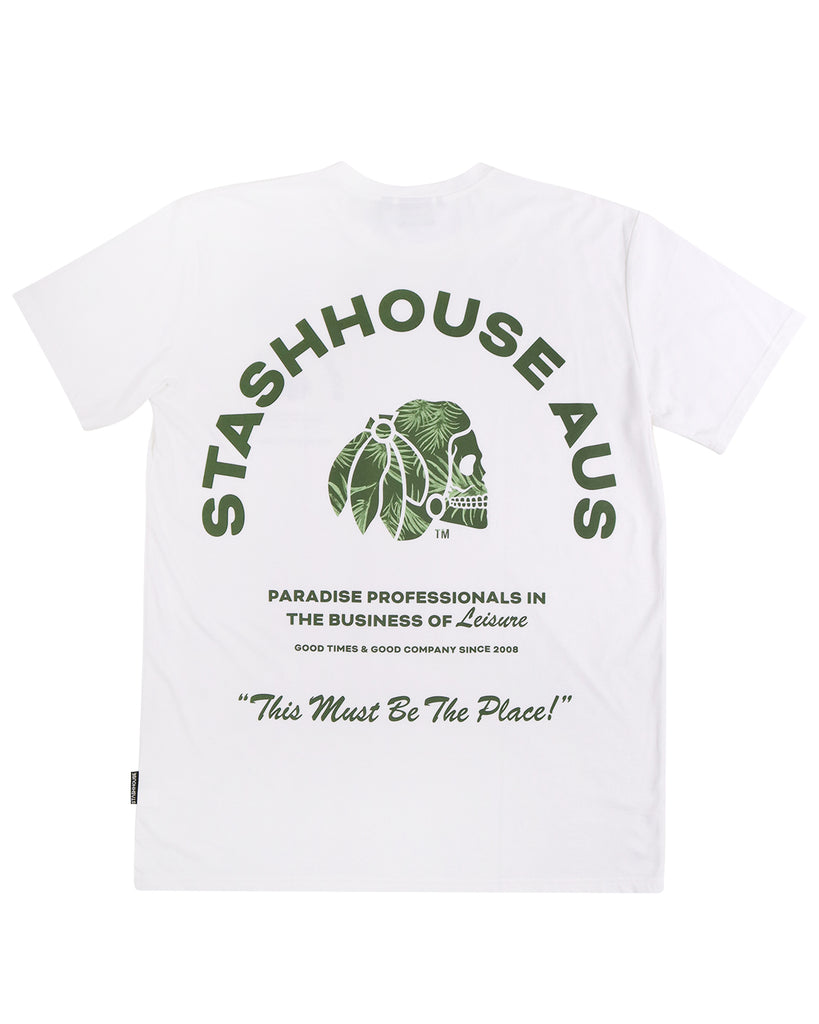 "LEISURE" WHITE REGULAR TEE