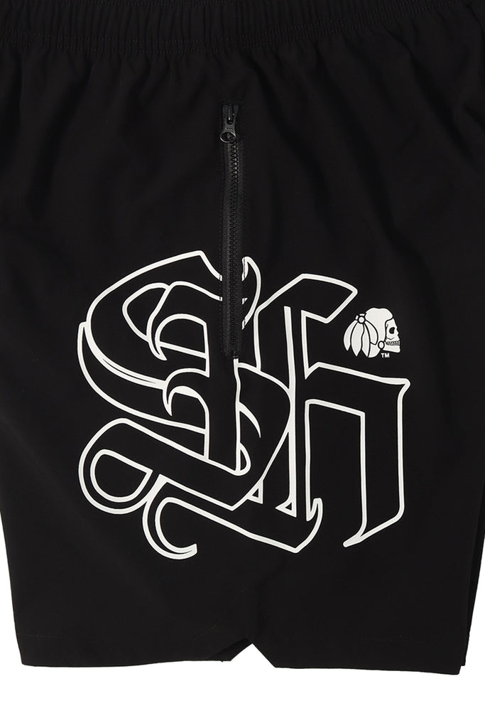 "LOCKED" BLACK LIFESTYLE SHORTS