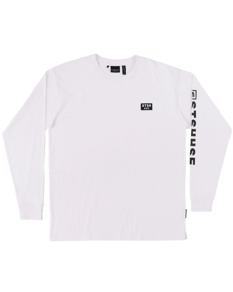 "SQUARED" WHITE LONG SLEEVE TEE