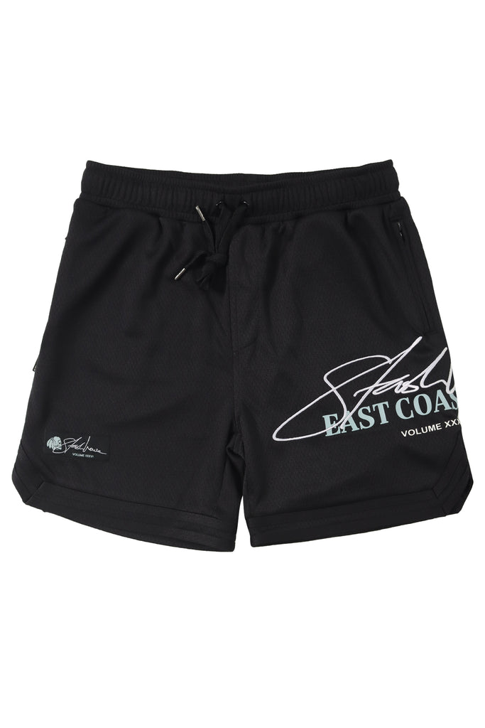 "SIGNATURE" BLACK MESH YOUTH TRACK SHORTS