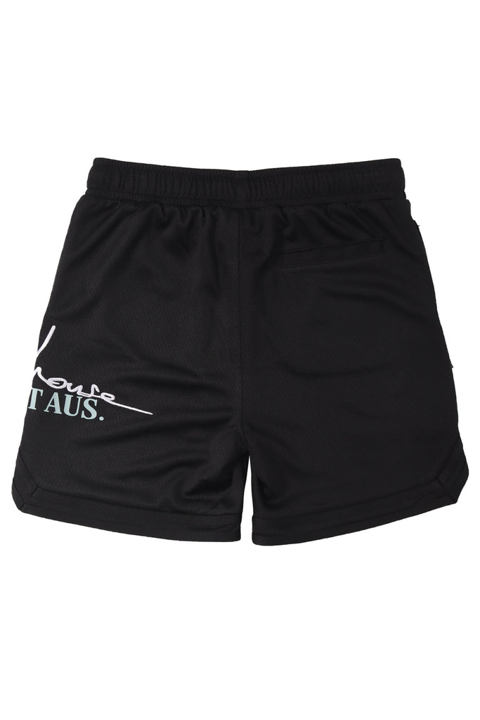 "SIGNATURE" BLACK MESH YOUTH TRACK SHORTS