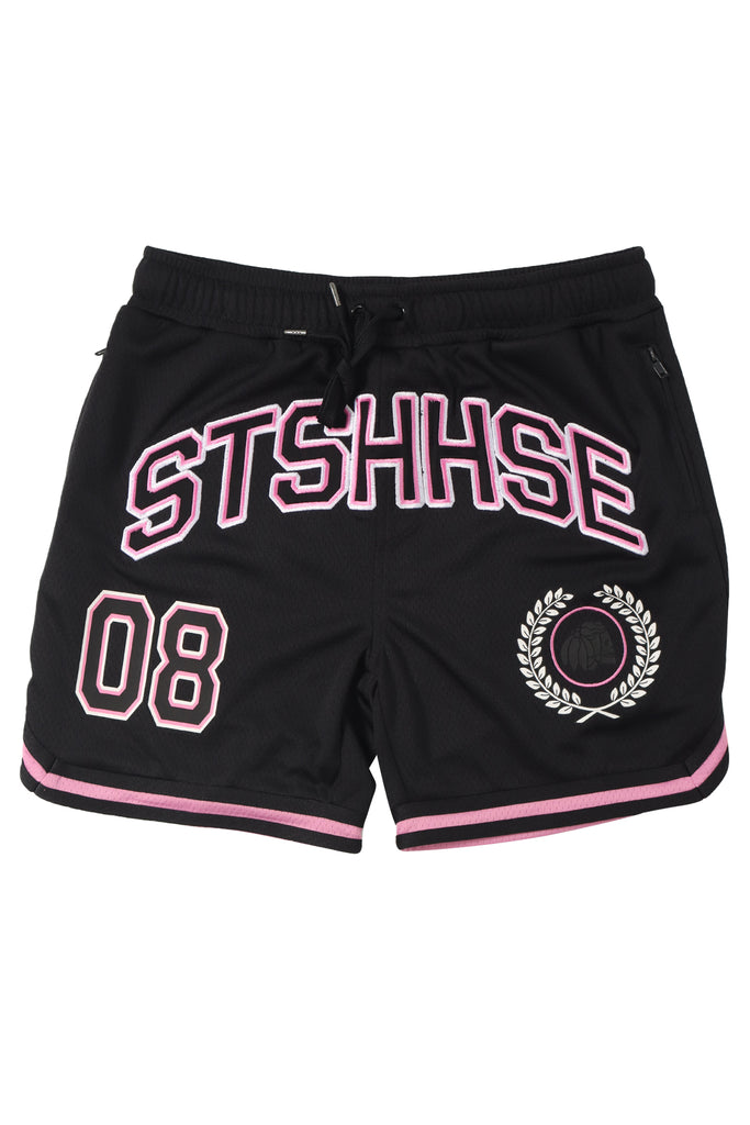 "VARSITY" BLACK MESH YOUTH TRACK SHORTS