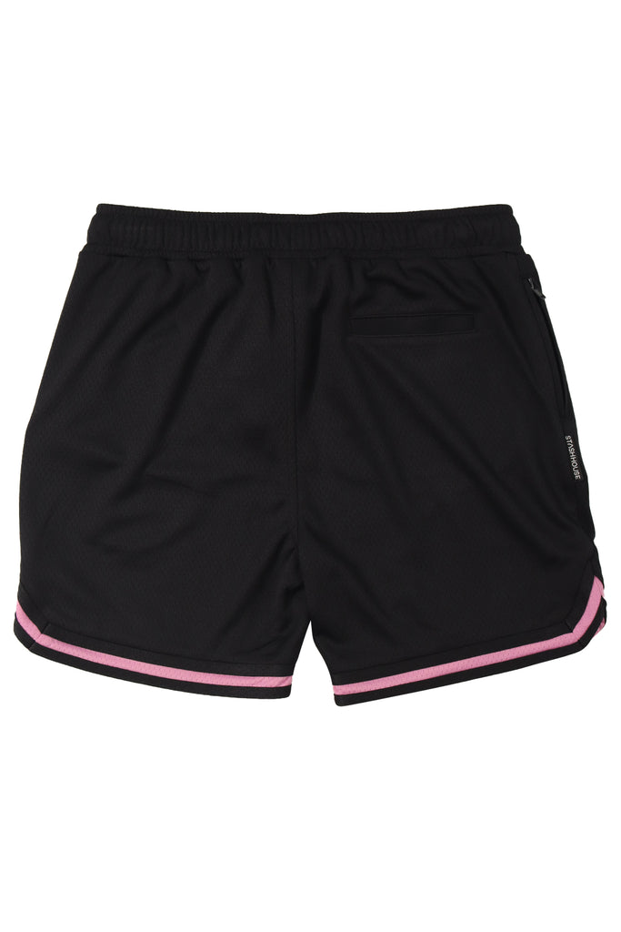 "VARSITY" BLACK MESH YOUTH TRACK SHORTS