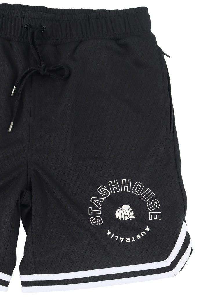 "ARC" BLACK MESH SHORTS