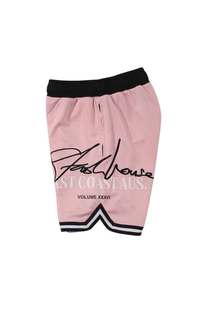"SIGNATURE" ROSE MESH SHORTS