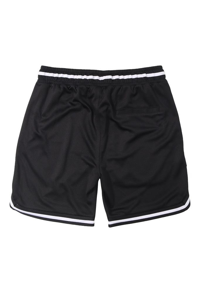 "SCRIPT" BLACK MESH SHORTS