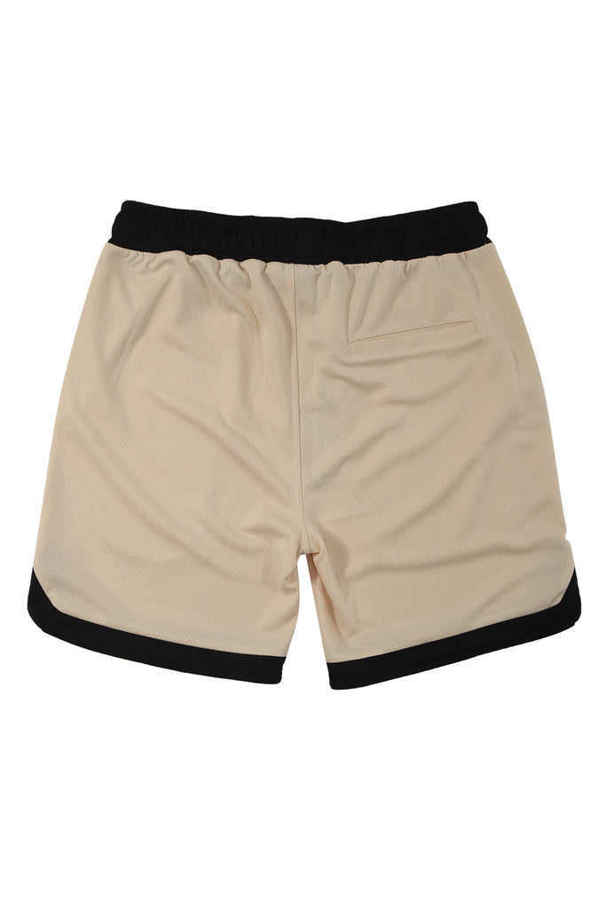 "SCRIPT" NATURAL MESH SHORTS