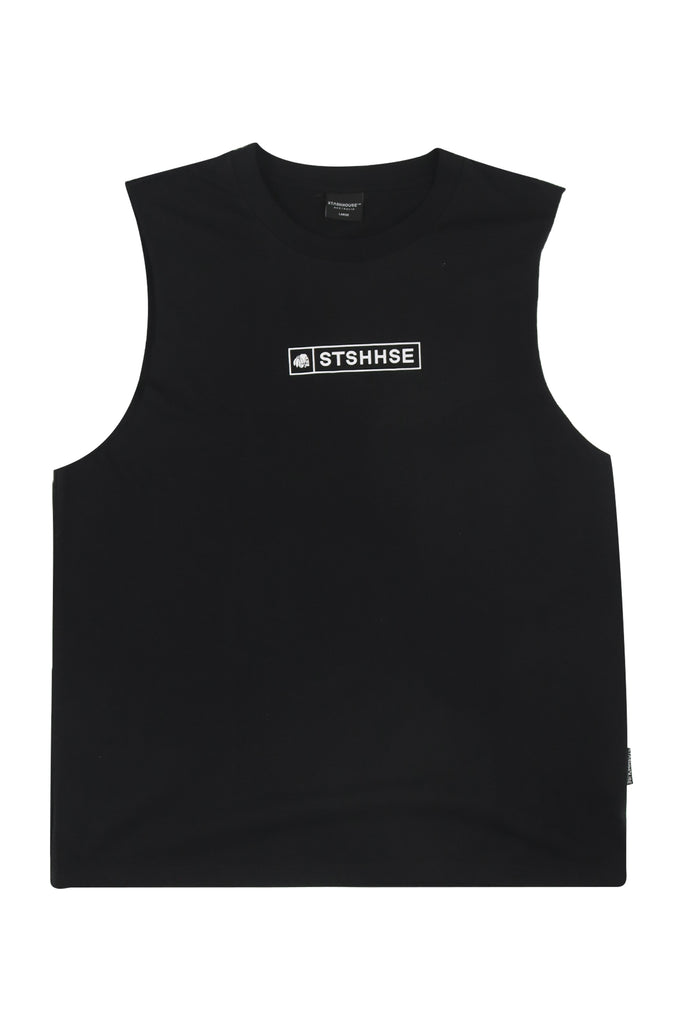 "COURT" BLACK MUSCLE TEE