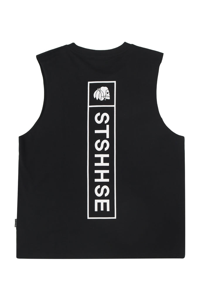 "COURT" BLACK MUSCLE TEE