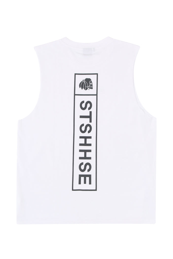 "COURT" WHITE MUSCLE TEE