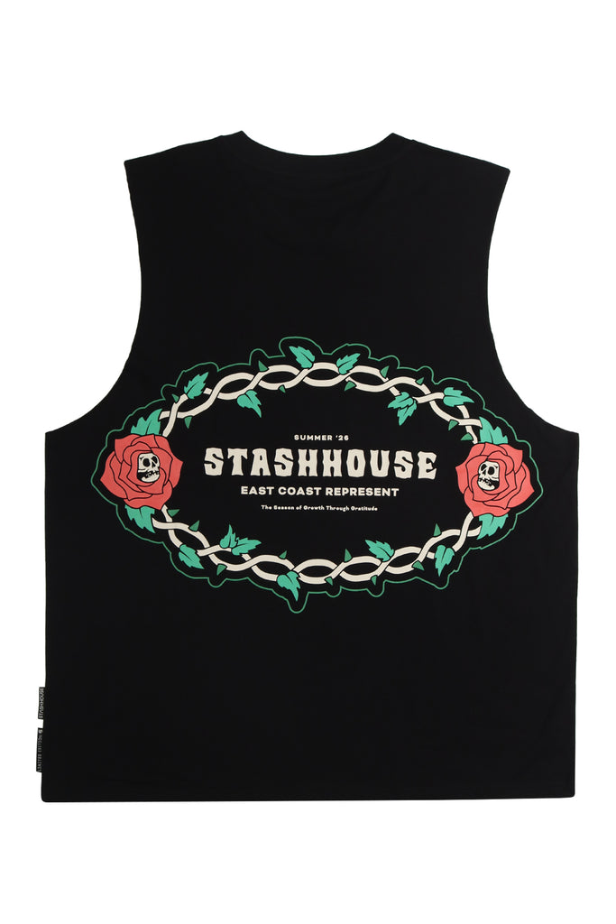 "GRATITUDE" BLACK MUSCLE TEE